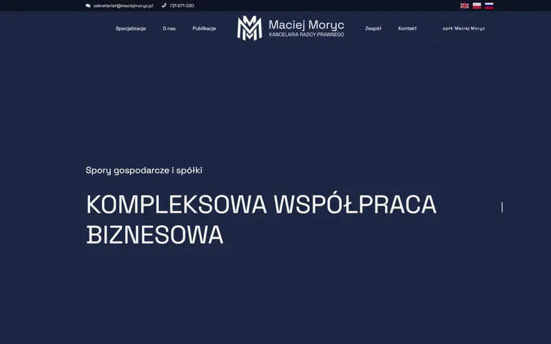 Strona firmy Kancelaria Radcy Prawnego Maciej Moryc